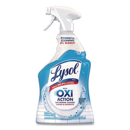 LYSOL Brand Bathroom Cleaner with Hydrogen Peroxide, Cool Spring Breeze Scent, 32 oz Trigger Spray Bottle