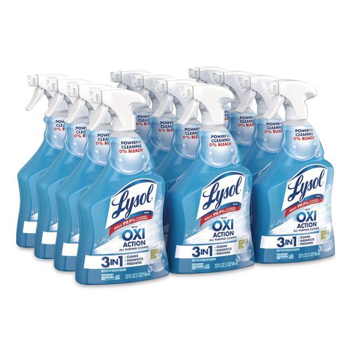 LYSOL Brand Multi-Purpose Hydrogen Peroxide Cleaner, Citrus Sparkle Zest Scent, 32 oz Trigger Spray Bottle, 9/Carton
