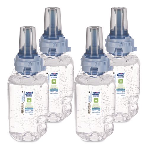 PURELL Advanced Hand Sanitizer Green Certified Gel Refill, For ADX-7 Dispensers, 700 mL, Fragrance-Free, 4/Carton