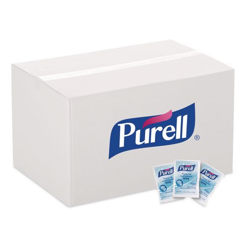 PURELL Cottony Soft Individually Wrapped Sanitizing Hand Wipes, 5 x 7, Unscented, White, 1,000/Carton
