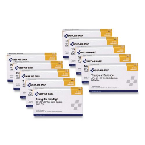 First Aid Only First-Aid Refill Sling/Tourniquet Triangular Bandages, 40 x 40 x 56, 10/Pack