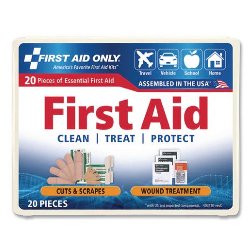 First Aid Only All-Purpose First Aid Kit, 21 Pieces, Plastic Case