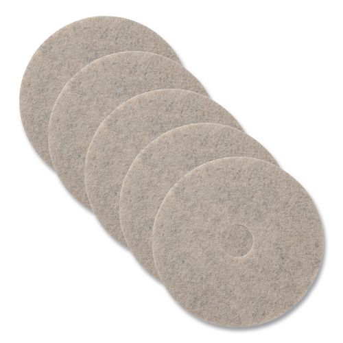 Americo Combo Burnishing Pads, 19" Diameter, Tan, 5/Carton