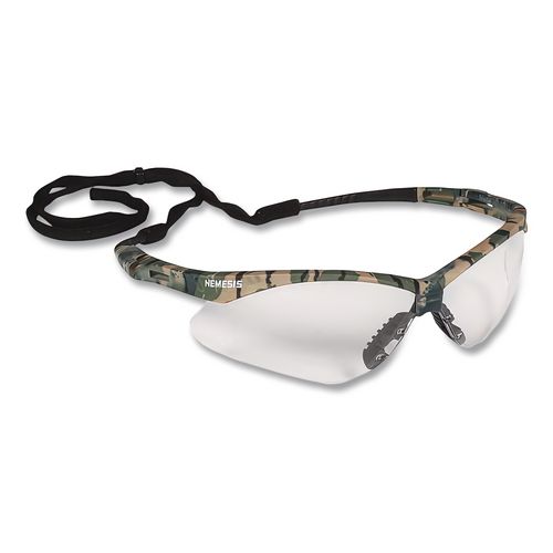 KleenGuard Nemesis Safety Glasses, Camo Half Frame, Clear Dual Lens