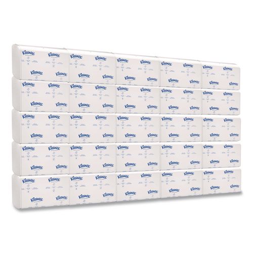 Kleenex Premiere Folded Towels, 1-Ply, 7.8 x 12.4, White, 120/Pack, 25 Packs/Carton