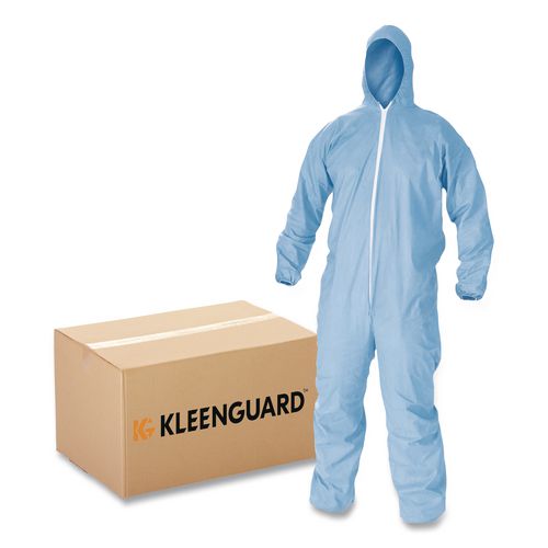 KleenGuard A65 Zipper Front Flame Resistant Coveralls, Large, Blue, 25/Carton