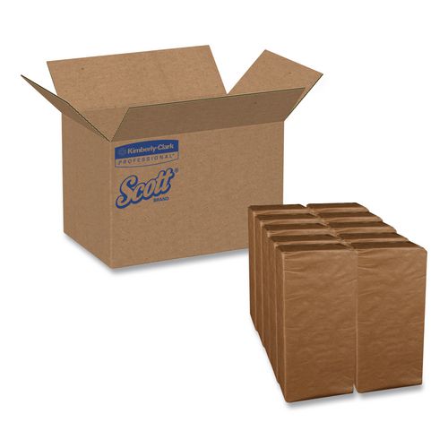 Scott 1/8-Fold Dinner Napkins, 2-Ply, 17 x 14.63, White, 300/Pack, 10 Packs/Carton