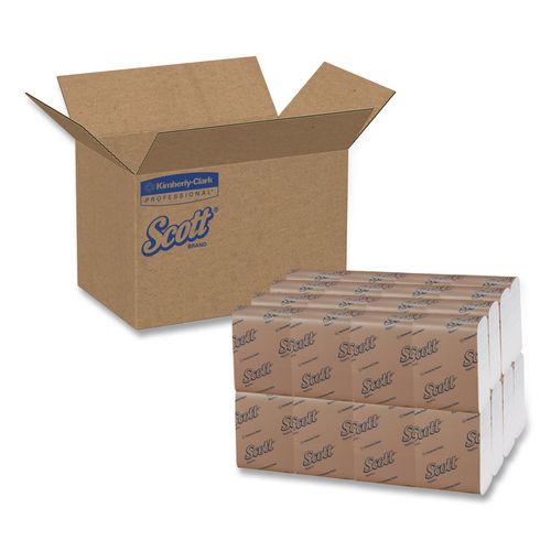 Scott Low-Fold Dispenser Napkins, 1-Ply, 12 x 7, White, 250/Pack, 32 Packs/Carton
