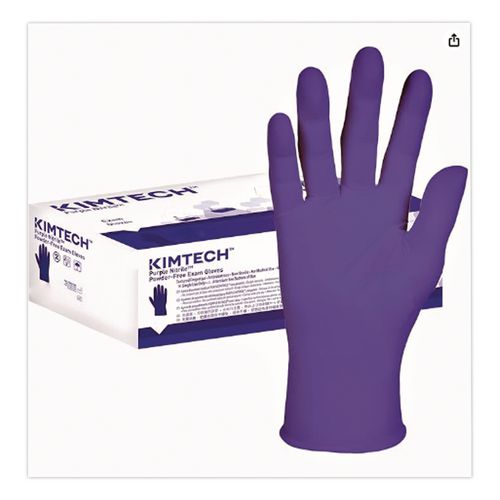 Kimtech PURPLE NITRILE Exam Gloves, Powder-Free, X-Small, 2.8 mil Thick, Lavender, 250/Box