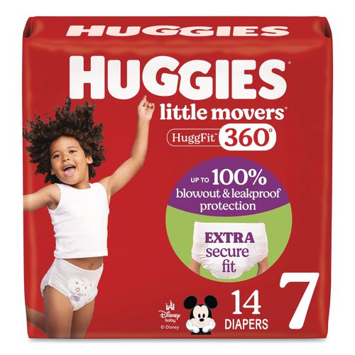 Huggies Little Movers HuggFit 360 Degree, Size 7, Over 41 lbs, Disney Design, 14/Pack