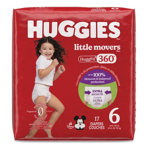 Huggies Little Movers HuggFit 360 Degree, Size 6, Over 35 lbs, Disney Design, 17/Pack