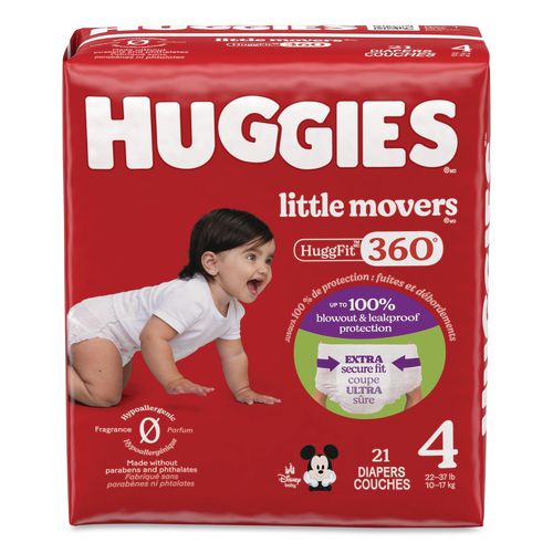 Huggies Little Movers HuggFit 360 Degree, Size 4, 22 lbs to 37 lbs Disney Design, 21/Pack