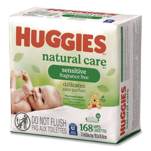 Huggies Natural Care Sensitive Baby Wipes, 1-Ply, 6.6 x, 7.7, Unscented, Disney Design, 56 Wipes/EZ Pull Pouch, 3 Pouches/Pack