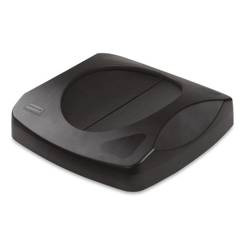 Rubbermaid Commercial Swing Top Lid for Untouchable Recycling Center, 16" Square, Black