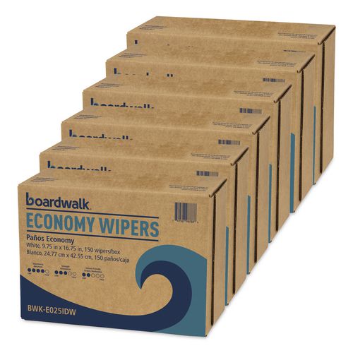 Boardwalk Scrim Wipers, 4-Ply, 9.75 x 16.75, White, 150/Dispenser Pack, 6 Dispenser Packs/Carton