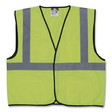MCR Safety Class 2 Safety Vest, Polyester, Fluorescent Lime with Silver Stripe
