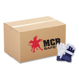 MCR Safety Men's Split Leather Palm Gloves, Gunn Cut, Wing Thumb, Gray, Dozen