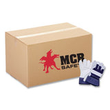 MCR Safety Men's Split Leather Palm Gloves, Gunn Cut, Wing Thumb, Gray, Dozen