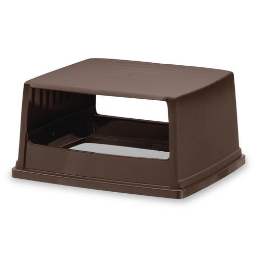 Rubbermaid Commercial Fulfill Hooded Container Top, Without Door, Rectangular, 23w x 26.6d x 13h, Walnut