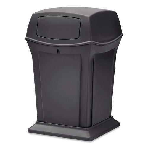 Rubbermaid Commercial Ranger Trash Can with 2-Door Lid, 45 gal, Resin, Charcoal