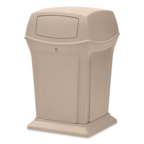 Rubbermaid Commercial Ranger Trash Can with 2-Door Lid, 45 gal, Structural Foam, Wool