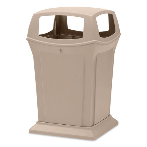 Rubbermaid Commercial Ranger Trash Can with 4-Opening Lid, 45 gal, Resin, Wool