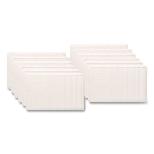 Rubbermaid Commercial Safti-Grip Bath Mats, White Textured Surface, Suction-Cup Backing, 14" x 22.5", 12/Carton