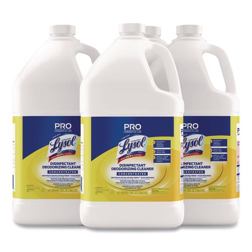 Professional LYSOL Brand Disinfectant Deodorizing Cleaner Concentrate, Lemon Scent, 128 oz Bottle, 4/Carton