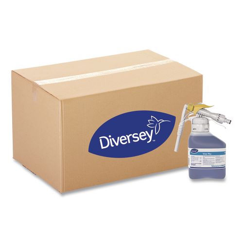 Diversey Virex Plus One-Step Disinfectant Cleaner and Deodorant, Unscented, 1.5 L Closed-Loop Plastic Bottle, 2/Carton
