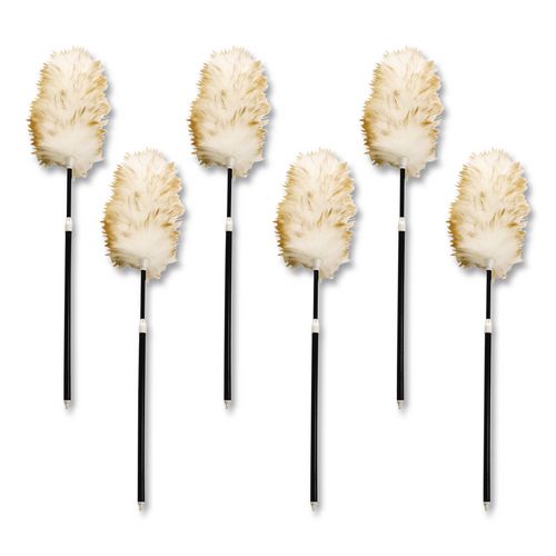 Rubbermaid Commercial Telescoping Lambswool Duster, 30" to 42" Handle, 6/Carton