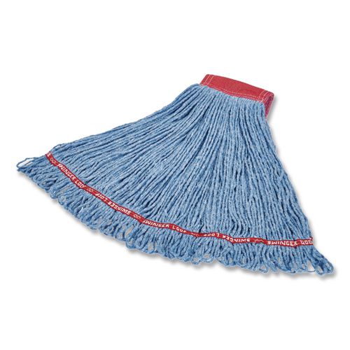 Rubbermaid Commercial Swinger Loop Wet Mop Heads, Cotton/Synthetic, Large, Blue