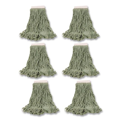 Rubbermaid Commercial Super Stitch Blend Mop Heads, Cotton/Synthetic, Large, Green