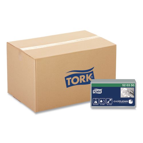 Tork Industrial Cleaning Cloths, 1-Ply, 12.6 x 15.16, Gray, 55/Pack, 8 Packs/Carton