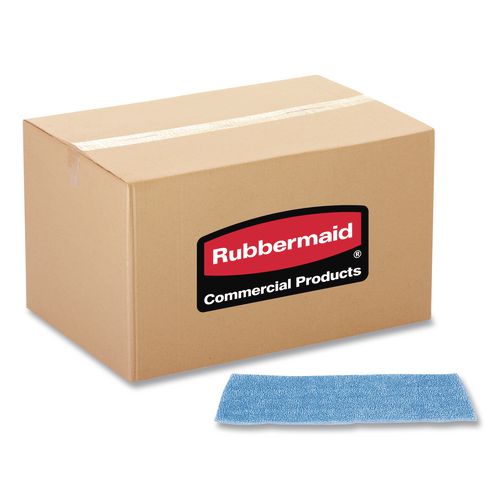Rubbermaid Commercial Economy Wet Mopping Pad, Microfiber, 18", Blue, 12/Carton