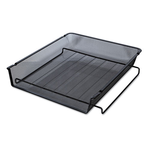 Universal Deluxe Mesh Stackable Front Load Tray, 1 Section, Letter Size Files, 11.25" x 13" x 2.75", Black