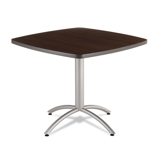 Iceberg CafeWorks Cafe-Height Table, Square, 36" x 36" x 30", Walnut/Silver
