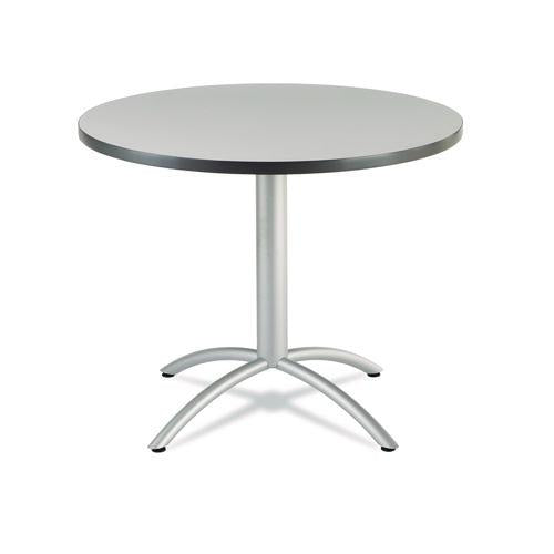 Iceberg CafeWorks Table, Cafe-Height, Round, 36" x 30", Gray/Silver