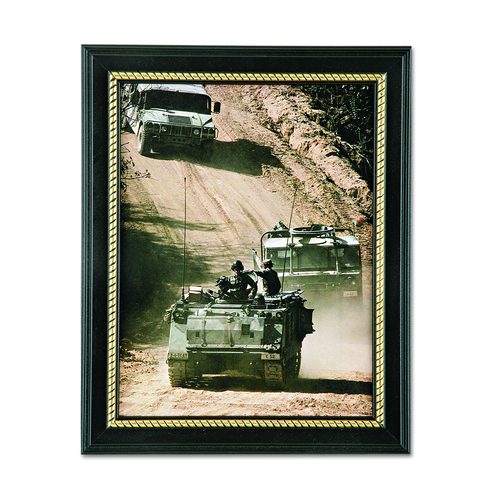 AbilityOne 7105014588210, SKILCRAFT Style G Military-Themed Picture Frame, Army, Black, Wood, 8.5 x 11