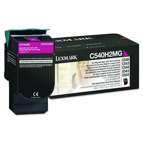 Lexmark C540H2MG High-Yield Toner, 2,000 Page-Yield, Magenta
