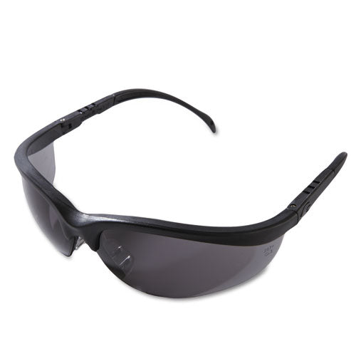MCR Safety Klondike Safety Glasses, Matte Black Half Frame, Gray Dual Lens