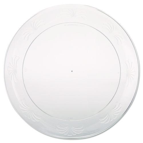 WNA Designerware Plastic Plates, 9" dia, Clear, 10/Pack, 18 Packs/Carton