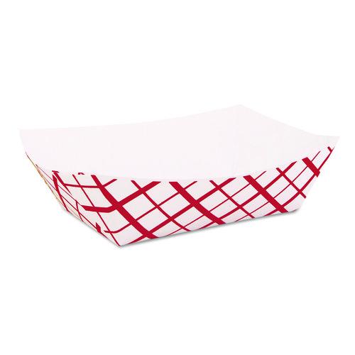 SCT Paper Food Baskets, 2 lb Capacity, Red/White, Paper, 1,000/Carton
