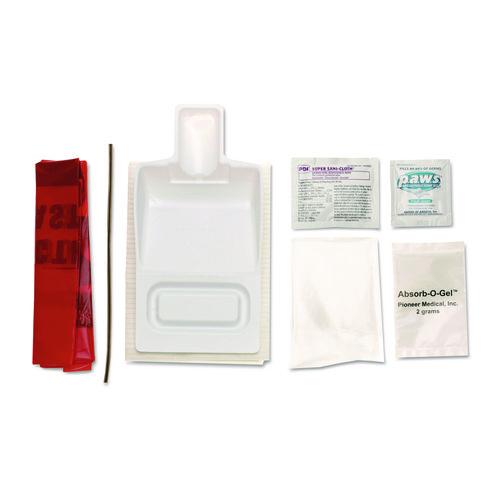 Medline Biohazard Fluid Clean-Up Kit, 10.3 x 1.6 x 10.5, 7 Pieces, Synthetic-Fabric Bag