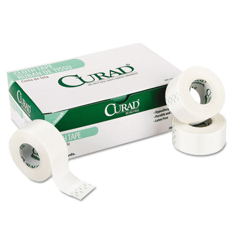 Curad First Aid Cloth Silk Tape, Heavy-Duty, 2" x 10 yds, White, 6/Pack