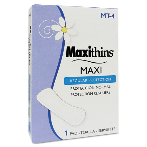 HOSPECO Maxithins Vended Sanitary Napkins, Size 4, Maxi Absorbency, 250/Carton