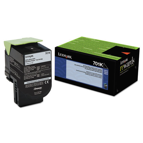 Lexmark 70C10K0 Return Program Toner, 1,000 Page-Yield, Black
