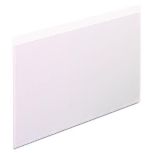 Pendaflex Self-Adhesive Pockets, 8" x 5", Clear Front/White Back, 100/Box