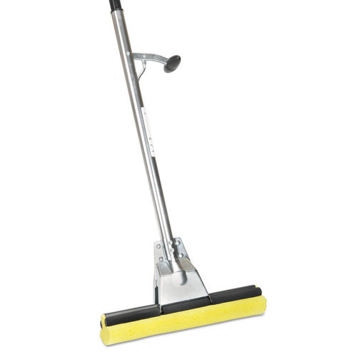 AbilityOne 7920013837799, SKILCRAFT Industrial Steel Mop, 12" Yellow Cellulose Head, 52" Sliver Steel Handle