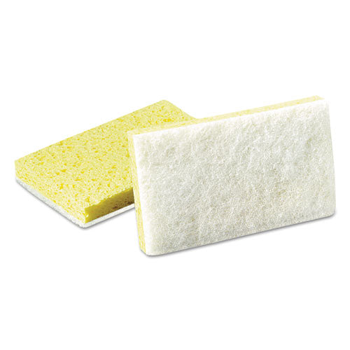 Scotch-Brite PROFESSIONAL Light-Duty Scrubbing Sponge, #63, 3.6 x 6.1, 0.7" Thick, Yellow/White, 20/Carton