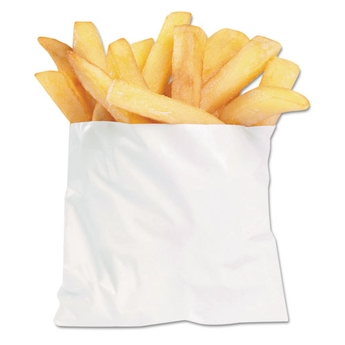 Bagcraft French Fry Bags, 4.5" x 2" x 3.5", White, 2,000/Carton